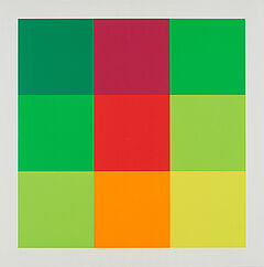 Richard Paul Lohse - Diagonal von gelb ueber rot zu blaugruen Aus ModularSeriell, 66761-22, Van Ham Kunstauktionen