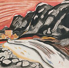 Franz Radziwill - Landschaft mit Gebirge Hohes Elbufer bei Blankenese, 81131-1, Van Ham Kunstauktionen