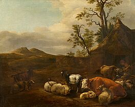 Jan van der Meer - Weite Landschaft mit Bauernkate und Vieh, 73514-4, Van Ham Kunstauktionen