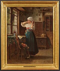 Benjamin Vautier - Interieur mit junger Frau, 80888-7, Van Ham Kunstauktionen