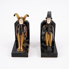 Roland - Zwei Buchstuetzen mit Narren, 76846-21, Van Ham Kunstauktionen