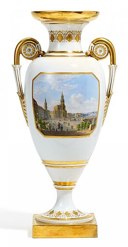 Meissen - Vase mit Ansicht der Bruehlschen Terrassen in Dresden, 62925-30, Van Ham Kunstauktionen