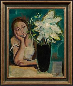 Karl Hofer - Maedchen am Tisch mit Vase, 80824-9, Van Ham Kunstauktionen