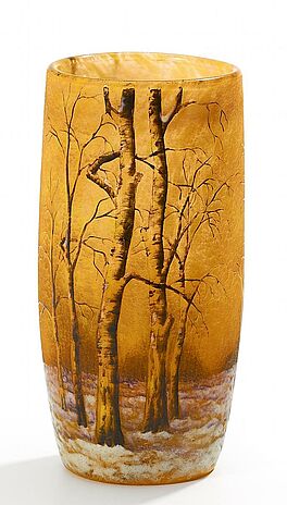 Daum Freres - Kleine Vase mit winterlicher Waldlandschaft, 59423-1, Van Ham Kunstauktionen