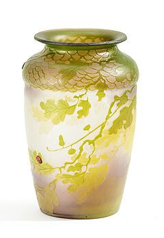 Muller Freres - Vase mit Eichenlaub und Marienkaefern, 53604-28, Van Ham Kunstauktionen