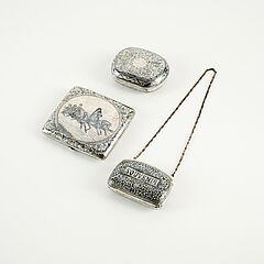 Zigarettenetui mit Troika und eine kleine Geldboerse mit Niellodekoren, 80769-22, Van Ham Kunstauktionen