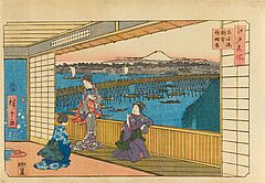 Hiroshige I Utagawa - 7 Holzschnitte mit beruehmten Ansichten von Edo, 63040-10, Van Ham Kunstauktionen