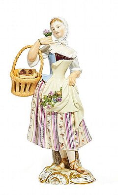 Meissen - Baeuerin mit Brotkorb, 58952-29, Van Ham Kunstauktionen