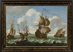 Aernout Smit - Marine Zahlreiche hollaendische Fregatten vor der Kueste, 70001-687, Van Ham Kunstauktionen