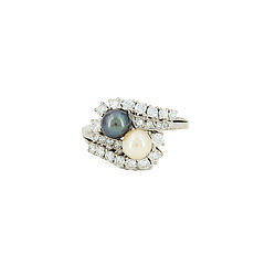 Pearl-Diamond-Ring, 82129-9, Van Ham Kunstauktionen