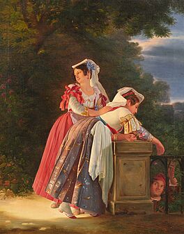 Deutsche Schule - Zwei Italienerinnen im Park, 81160-2, Van Ham Kunstauktionen