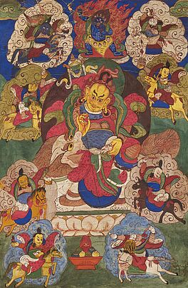 Thangka des Jambhala in verschiedenen Erscheinungsformen, 65026-7, Van Ham Kunstauktionen