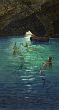 Hermann Corrodi - Fischer und Meerjungfrauen in der Blauen Grotte auf Capri, 57190-1, Van Ham Kunstauktionen