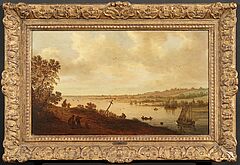 Johannes Pietersz Schoeff - Blick ueber einen Weg auf eine weite Flusslandschaft, 81572-3, Van Ham Kunstauktionen
