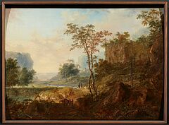 Oesterreichische Schule - Reisende in idealer Gebirgslandschaft, 81382-3, Van Ham Kunstauktionen