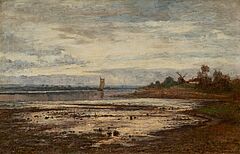 Paul Baum - Flusslandschaft mit Boot und Windmuehle, 70611-1, Van Ham Kunstauktionen