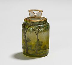 Daum Freres - Kleines Deckelgefaess mit Waldlandschaft, 68007-16, Van Ham Kunstauktionen