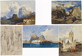 Ascan Lutteroth - Konvolut mit vier Aquarellen und einer Handzeichnung, 59662-9, Van Ham Kunstauktionen