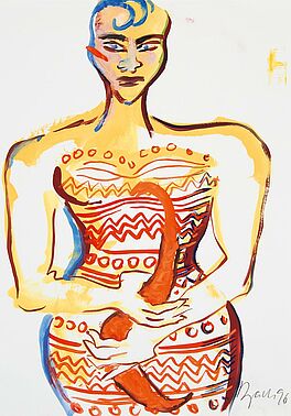 Elvira Bach - Ohne Titel Selbst als Afrikanerin, 57373-2, Van Ham Kunstauktionen
