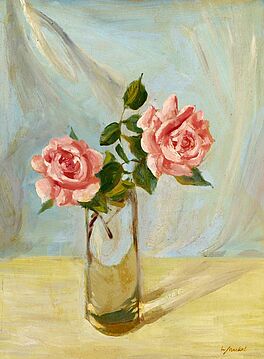 Willy Jaeckel - Zwei Rosen in einer Glasvase, 59148-1, Van Ham Kunstauktionen