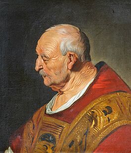 Jacob Adriaenz Backer - Kopf eines aelteren Herren in kirchlichem Gewand, 76658-1, Van Ham Kunstauktionen