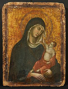 Sienesische Schule - Madonna mit Christuskind, 75695-1, Van Ham Kunstauktionen
