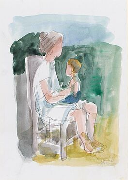Siegfried Anzinger - Mutter mit Kind, 56991-5, Van Ham Kunstauktionen