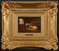 Schafe und Hühner im Stall, 82169-17, Van Ham Kunstauktionen