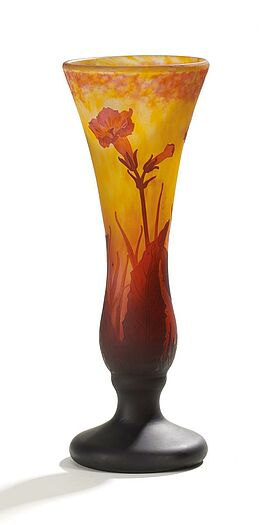 Daum Freres - Vase mit Trichterblueten, 65264-8, Van Ham Kunstauktionen