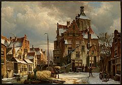 Willem Koekkoek - Winterliche Strassenszene in Culemborg bei Utrecht, 70552-1, Van Ham Kunstauktionen