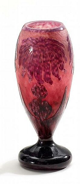 Verreries Schneider Le Verre Francais - Kleine Vase Dahlias, 55892-3, Van Ham Kunstauktionen
