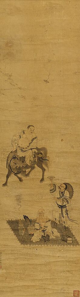 Yunpeng Ding - Drei Luohan in unendlichen Wellen, 67001-7, Van Ham Kunstauktionen