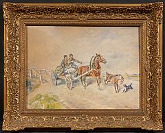 Gregor von Bochmann - Pferdekutsche mit Fohlen, 82202-6, Van Ham Kunstauktionen