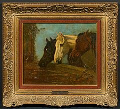 John Frederick Herring - Drei Pferde an der Traenke, 73997-5, Van Ham Kunstauktionen