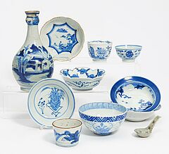 Elf blauweisse Porzellanteile, 65331-9, Van Ham Kunstauktionen