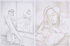 Gerald Davis - Chick giving Blow Job  Drunk with Alluminium Foil on Cock, 73375-4, Van Ham Kunstauktionen