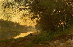 Julius Jakobus van de Sande Bakhuyzen - Schafhirten am Fluss, 73997-2, Van Ham Kunstauktionen