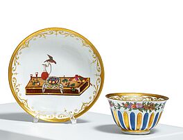 Meissen - Koppchen mit Unterschale mit Hausmaler-Dekor, 81741-18, Van Ham Kunstauktionen