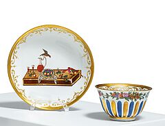 Meissen - Koppchen mit Unterschale mit Hausmaler-Dekor, 81741-18, Van Ham Kunstauktionen