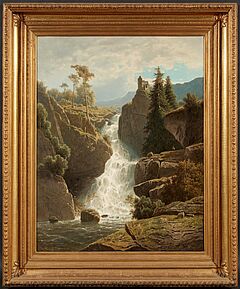 Adolf Chwala - Gebirgslandschaft mit Ruine oberhalb eines Wasserfalls, 81334-1, Van Ham Kunstauktionen