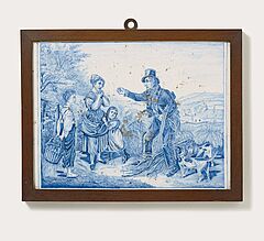 Niederlande - Bildplakette mit Szene am Feldesrand, 64531-26, Van Ham Kunstauktionen