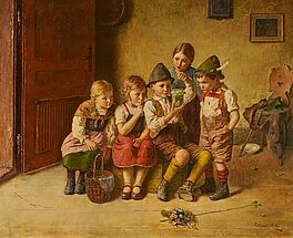 Edmund Adler - Kinder mit einem Wetterfrosch im Glas, 76137-1, Van Ham Kunstauktionen