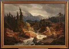Andreas Achenbach - Wildbach mit Wassermuehle in Norwegen, 76201-2, Van Ham Kunstauktionen