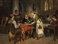 Deutsche Schule - "Der Wirtin Töchterlein", 82169-23, Van Ham Kunstauktionen