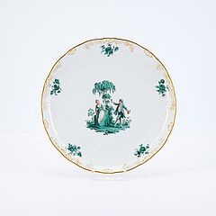 Meissen - Kaffee- und Teeservice 'Grüne Watteau- und Blumenmalerei' für sechs Personen, 81600-19, Van Ham Kunstauktionen