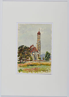 Friedrich Kallmorgen - Konvolut aus zwei Aquarellen Stillleben Dorfkirche, 69447-100, Van Ham Kunstauktionen