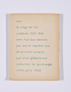Hans Jean Arp - Le siege de lair Poemes 1915-1945, 73779-20, Van Ham Kunstauktionen