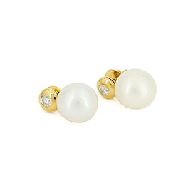 Pearl and Diamond Ear Studs, 81989-7, Van Ham Kunstauktionen