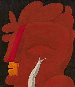 Horst Antes - 7 Roter Kopf mit rotem H-Hut, 82162-1, Van Ham Kunstauktionen