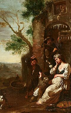 Bambocciant - Italienische Bauernfamilie mit grimassierenden Kindern, 81516-1, Van Ham Kunstauktionen
